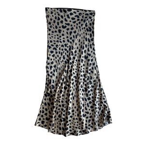 Realisation Naomi Leopard Silk A-Line Midi Slip Skirt Size XS XSmall